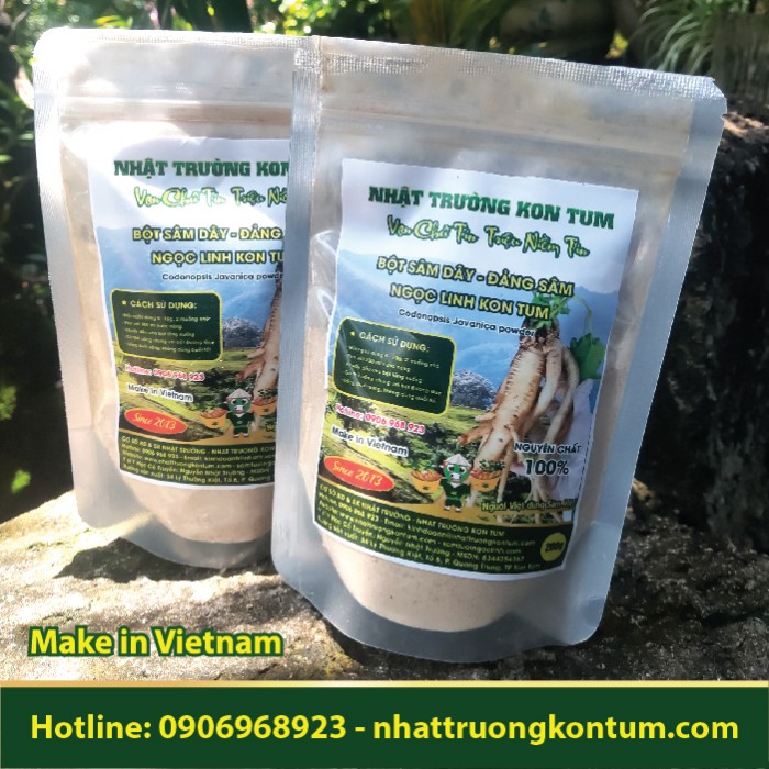 Bột Sâm Dây - Đảng Sâm (Dòng nghiền siêu mịn) Tu Mơ Rông Ngọc Linh Kon Tum - Codonopsis Javanica Extract Powder - Túi 0.5kg