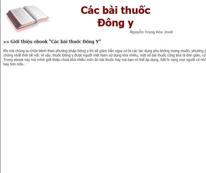 Các bài thuốc Đông Y - Nguyễn Trọng Hòa