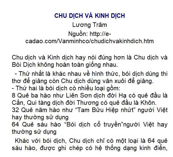 Chu Dịch và Kinh Dịch Lương Trâm