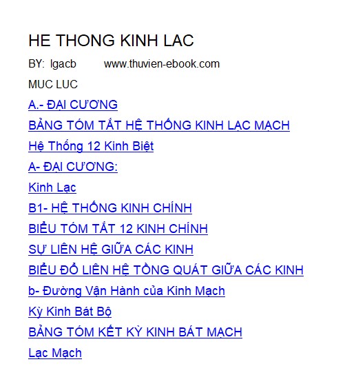 Hệ Thống Kinh Lạc Trong Cơ Thể Người - Sưu Tầm