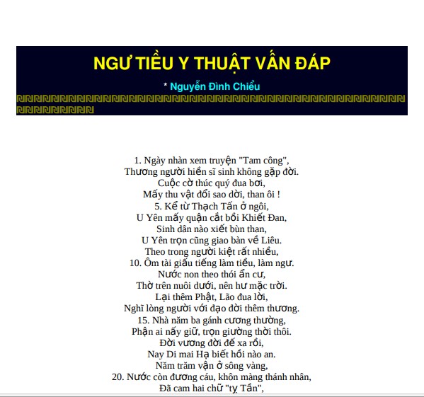 Ngư Tiều Y Thuật Vấn Đáp - Nguyễn Đình Chiểu