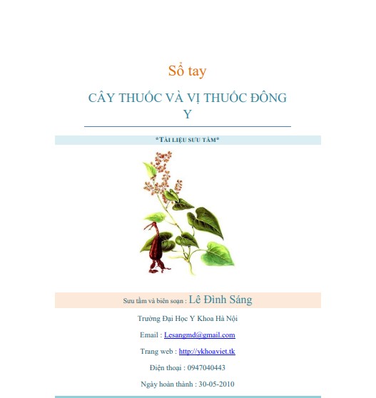 Sổ Tay Cây thuốc và vị thuốc Đông Y - Lê Đình Sáng