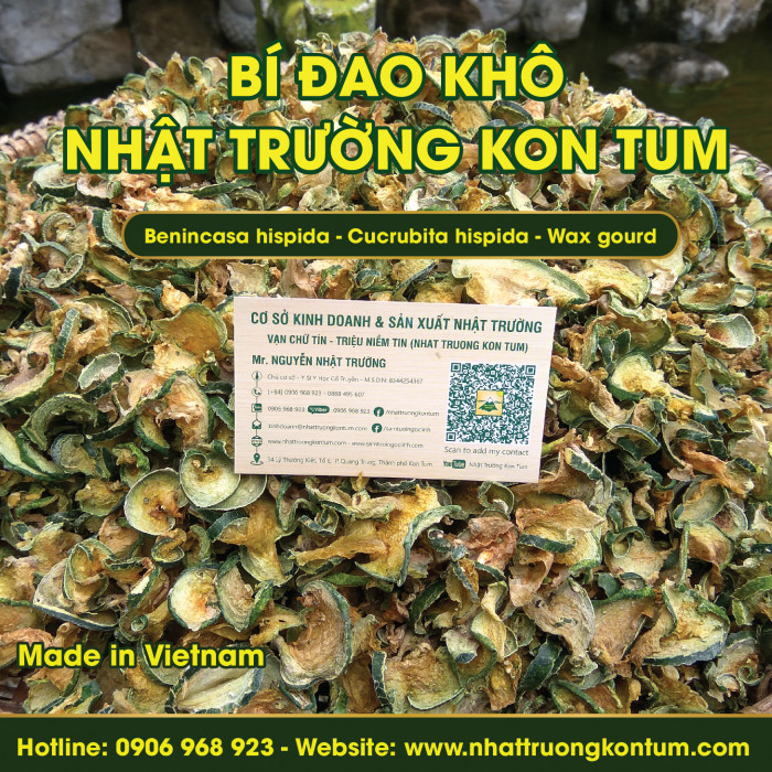 Bí đao sấy khô (sấy lạnh) - Benincasa hispida - Cucrubita hispida - Wax gourd - Túi 1kg