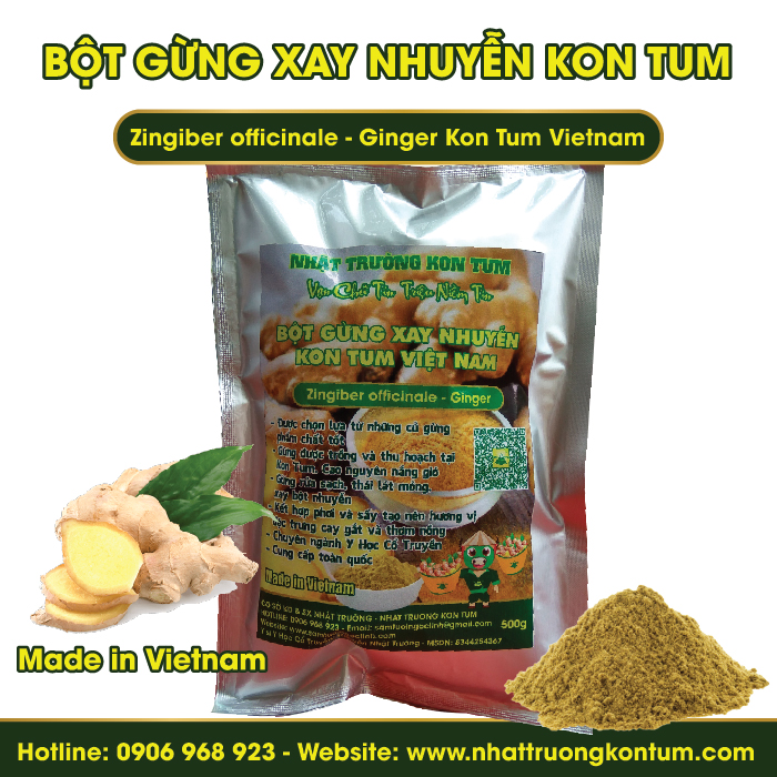 Bột Gừng Xay Nhuyễn Kon Tum (Gừng Sẻ) - Zingiber officinale - Ginger Kon Tum Vietnam - Túi 1kg