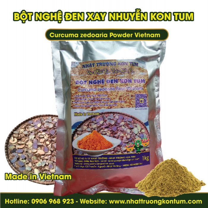 Bột Nghệ Đen - Nga Truật - Nghệ Tím Xay Nhuyễn Kon Tum  - Curcuma zedoaria Powder Vietnam - Túi 1kg