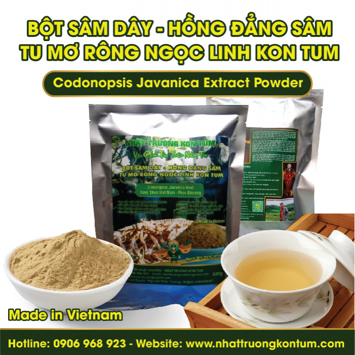 Bột Sâm Dây (Hồng Đẳng Sâm) Tu Mơ Rông Ngọc Linh Kon Tum - Codonopsis Javanica Extract Powder - Túi 200g