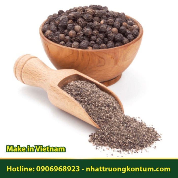 Bột Hồ Tiêu Đen - Tiêu Ăn - Hồ Tiêu Nhật Trường Kon Tum - Piper nigrum - Pepper Kon Tum Powder Vietnam - Túi 1kg