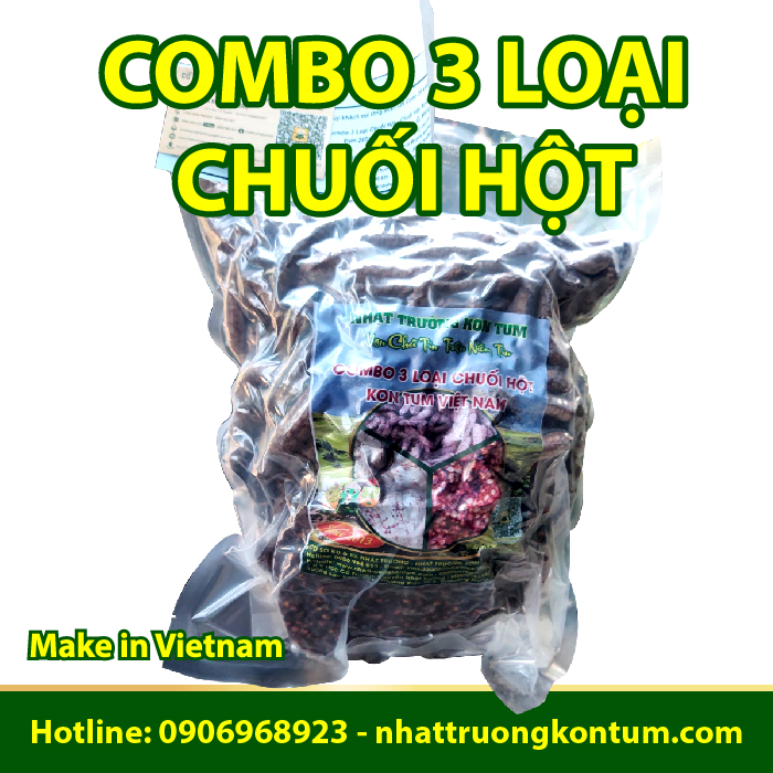 Combo 3 Loại Chuối Hột - Chuối Hột Rừng 1kg - Hạt Chuối Cô Đơn 200g - Chuối Hột Trồng Ép Miếng 100g (2 Lát)