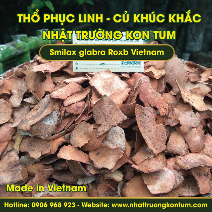 Thổ Phục Linh, Củ Khúc Khắc thái lát khô Kon Tum Việt Nam - Smilax glabra Roxb Kon Tum Vietnam - Túi 1kg