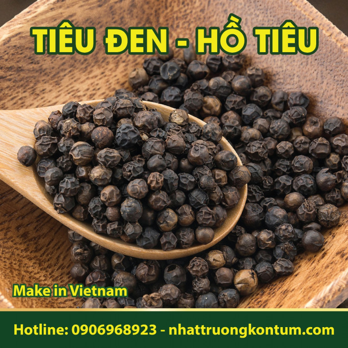 Tiêu Đen - Tiêu Ăn - Hồ Tiêu Nhật Trường Kon Tum - Piper nigrum - Pepper Kon Tum Vietnam - Túi 1kg